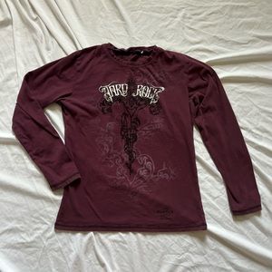 SOLD!! Hard rock bedazzled long sleeve top